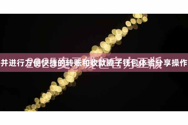 并进行方便快捷的转账和收款麦子钱包体验分享操作