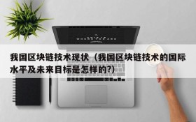 我国区块链技术现状（我国区块链技术的国际水平及未来目标是怎样的?）